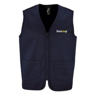 GILET ÉTÉ UNISEXE WALLACE MARINE + BRODERIE CŒUR BLANCHE...