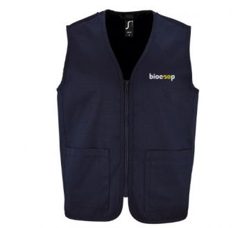 GILET ÉTÉ UNISEXE WALLACE MARINE + BRODERIE CŒUR BLANCHE sans fond