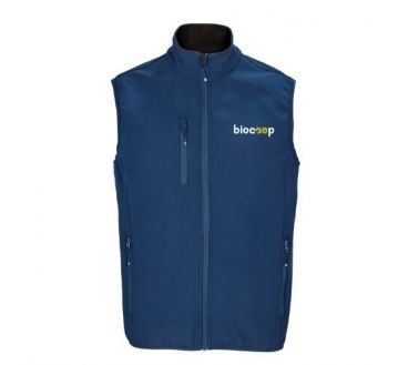 SOFTSHELL SANS MANCHES FALCON BLEU + BRODERIE CŒUR BLANCHE