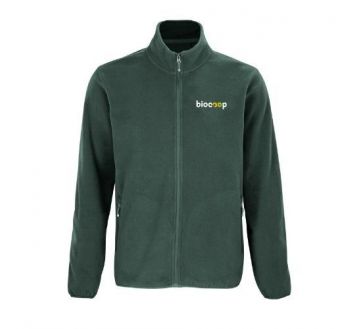 VESTE MICROPOLAIRE FACTOR VERT + BRODERIE CŒUR BLANCHE sans fond