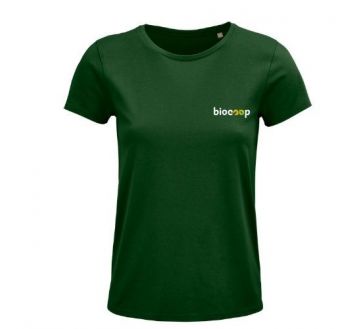 TEE-SHIRT CRUSADER WOMEN VERT + TRANSFERT CŒUR BLANC sans fond