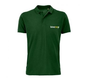 POLO PLANET MEN VERT + BRODERIE CŒUR BLANCHE sans fond
