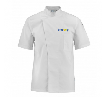 VESTE DE CUISINE TURNIP BLANCHE + BRODERIE CŒUR MARINE