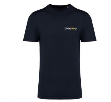 Tee-shirt écoresponsable unisexe Made In Portugal Navy blue  + TRANSFERT CŒUR 3 couleurs sans fond