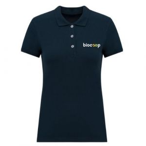 Polo femme manches courtes marine  + BRODERIE CŒUR 3...