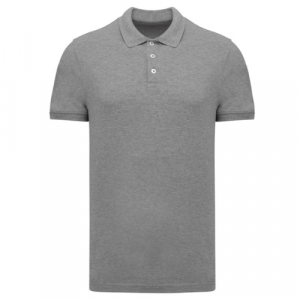 Polo homme manches courtes Oxford grey  + BRODERIE CŒUR 2