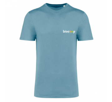 Tee-shirt écoresponsable unisexe Made In Portugal Arctic blue  + TRANSFERT CŒUR 3 couleurs sans fond