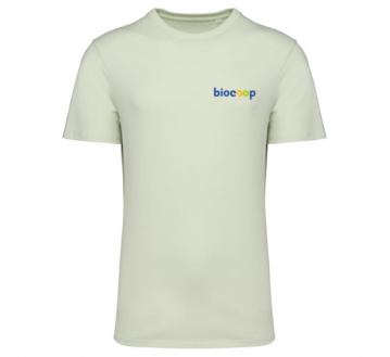 Tee-shirt écoresponsable unisexe Made In Portugal Celadon green  + TRANSFERT CŒUR 3 couleurs sans fond