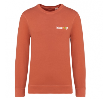 Sweat-shirt écoresponsable unisexe Made In Portugal Washed pomelo  + BRODERIE CŒUR 3 couleurs sans fond