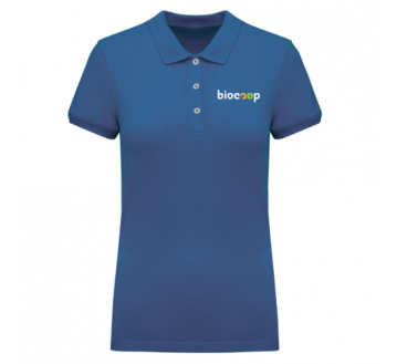 Polo femme manches courtes Light royal blue  + BRODERIE CŒUR 3 couleurs sans fond