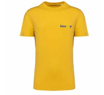 Tee-shirt écoresponsable unisexe Made In Portugal  - Sun yellow  + TRANSFERT CŒUR 3 couleurs sans fond