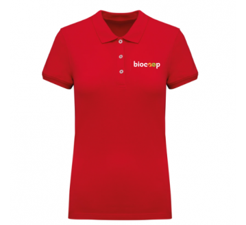 Polo femme manches courtes Red  + BRODERIE CŒUR 3 couleurs sans fond